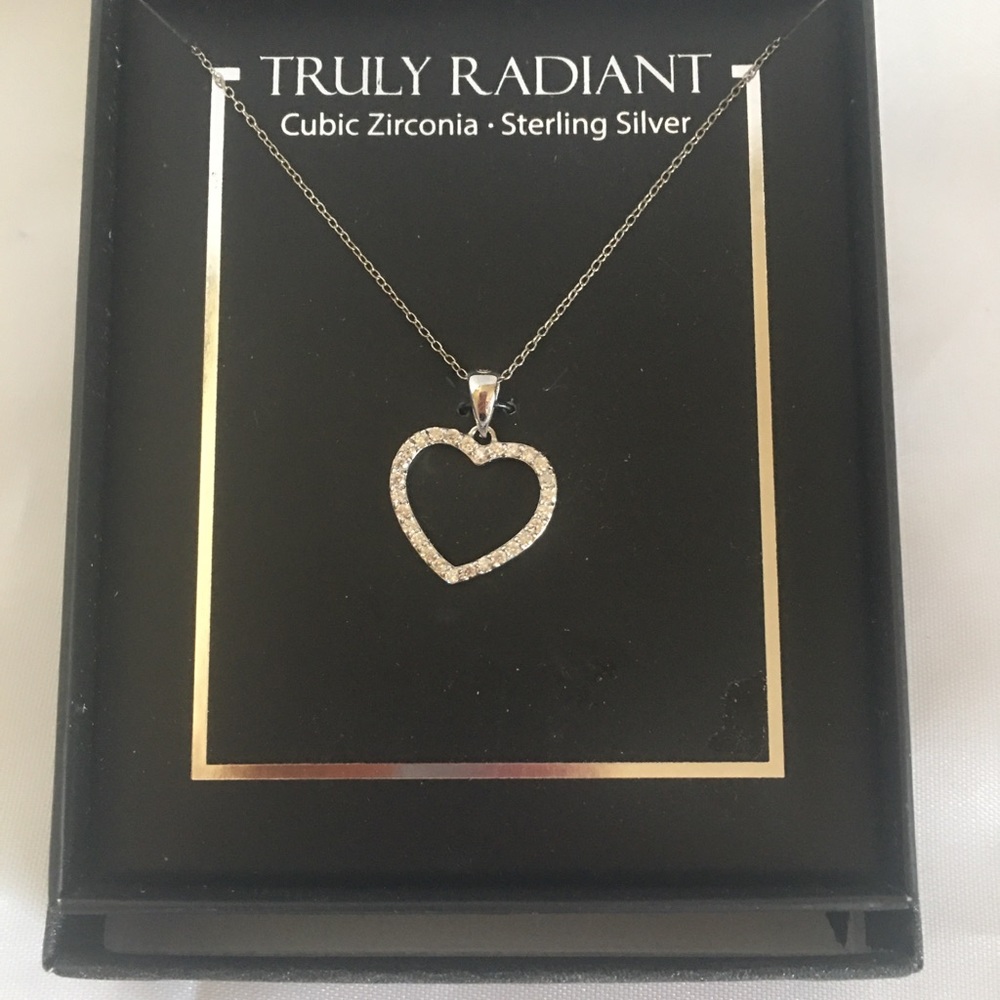Truly Radiant Cubic Zirconia Sterling Necklace NIB